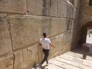 The outer wall of Masjid Ibrahim, Hebron city, Palestine