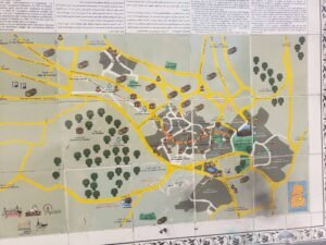 Map of the city with key landmarks in Hebron Palestine