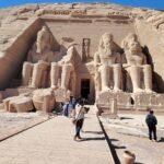 The front of the Abu Simbel temple.