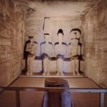 The inside of Abu Simbel, where the four gods are seated.